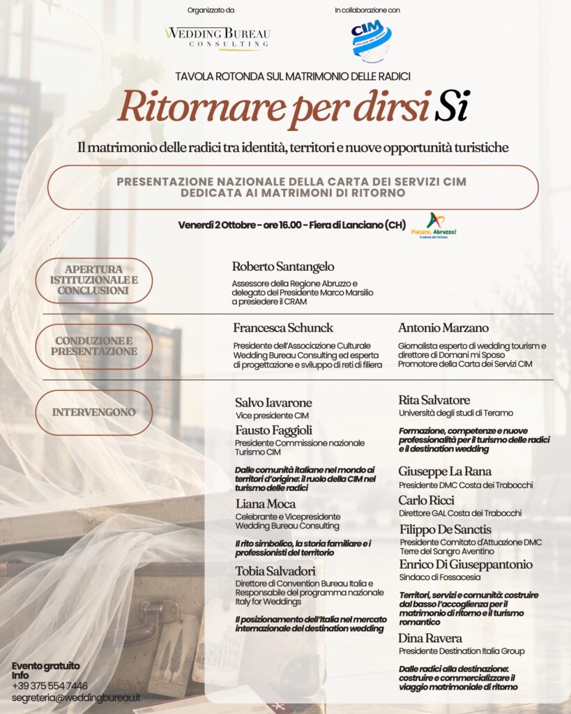 Locandina dell’incontro Ritornare per dirsi sì, venerdì 2 ottobre 2026 alla Fiera di Lanciano